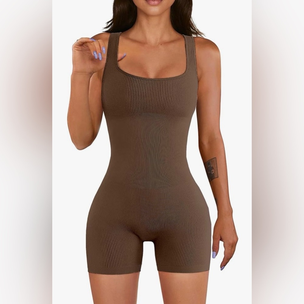 Women’s brown athletic romper